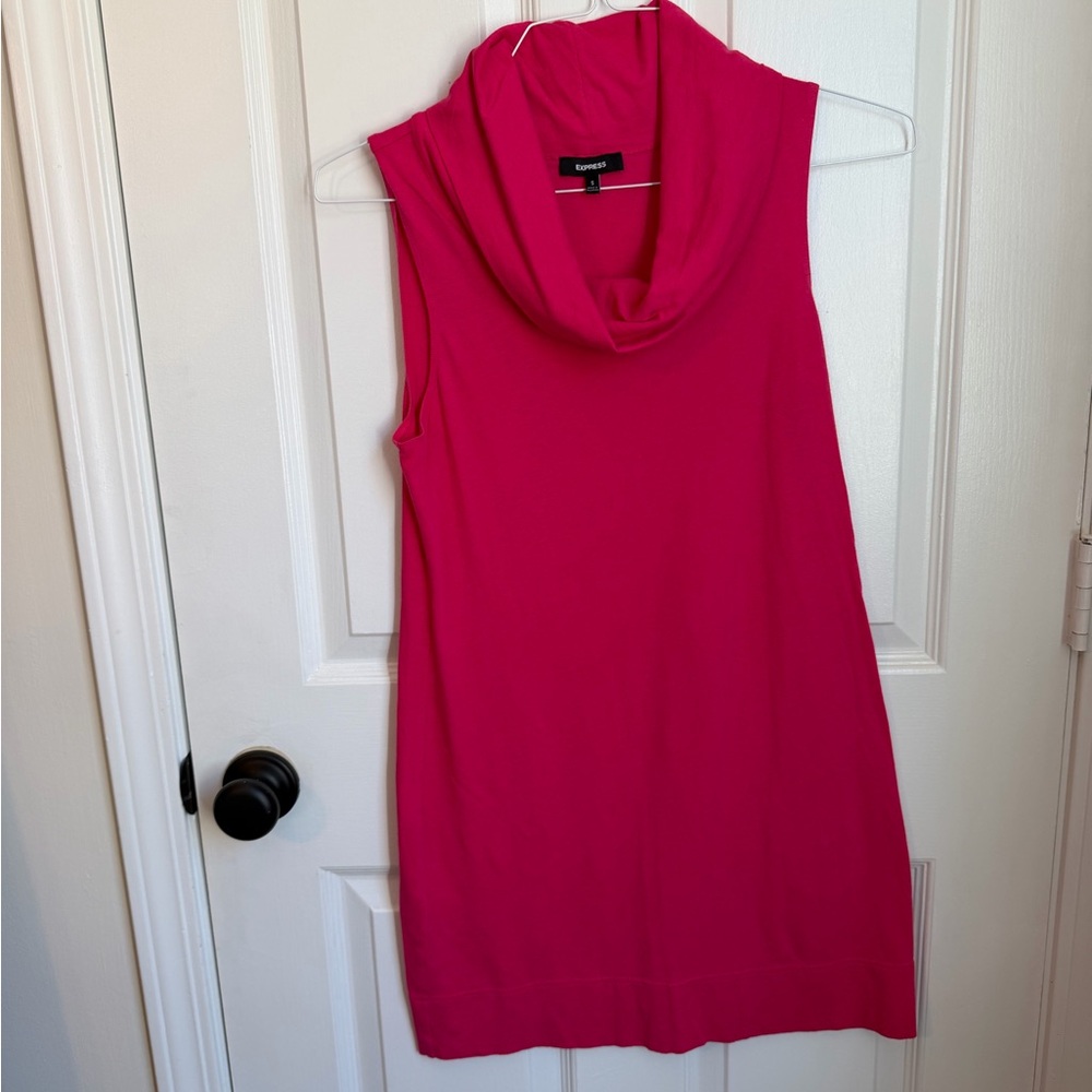 Express Fuchsia Sleeveless Cowl Neck Sleeveless Top